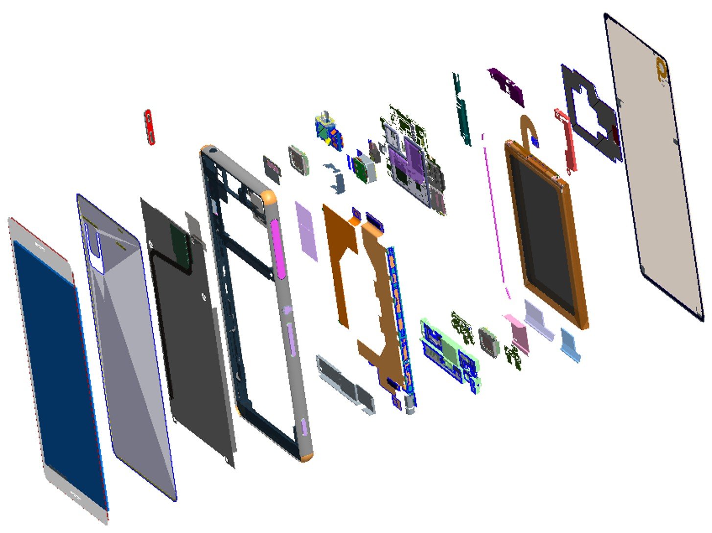Sony L55t — Flagship Metal Frame Smartphone — structure view